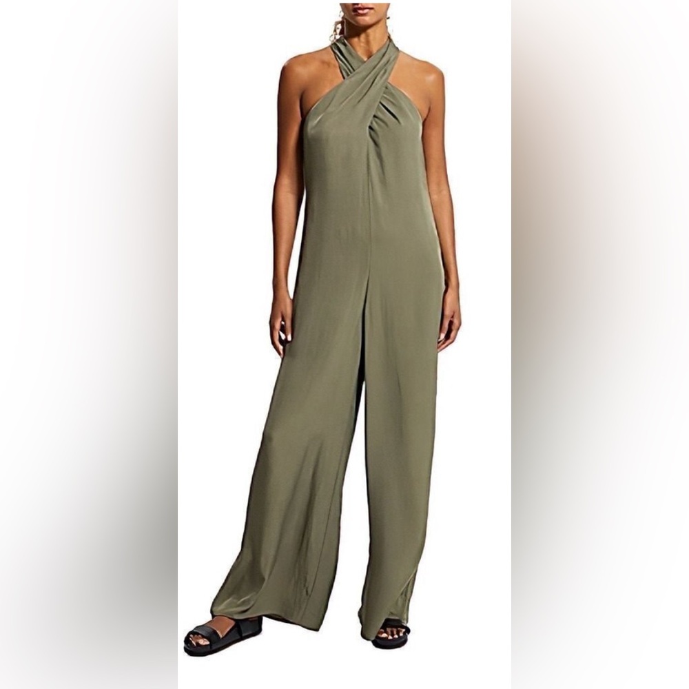 Theory Twist Front Halter Neck Jumpsuit